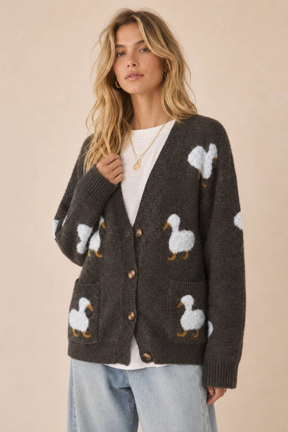 The Cozy Duckling Oversized Knit Cardigan