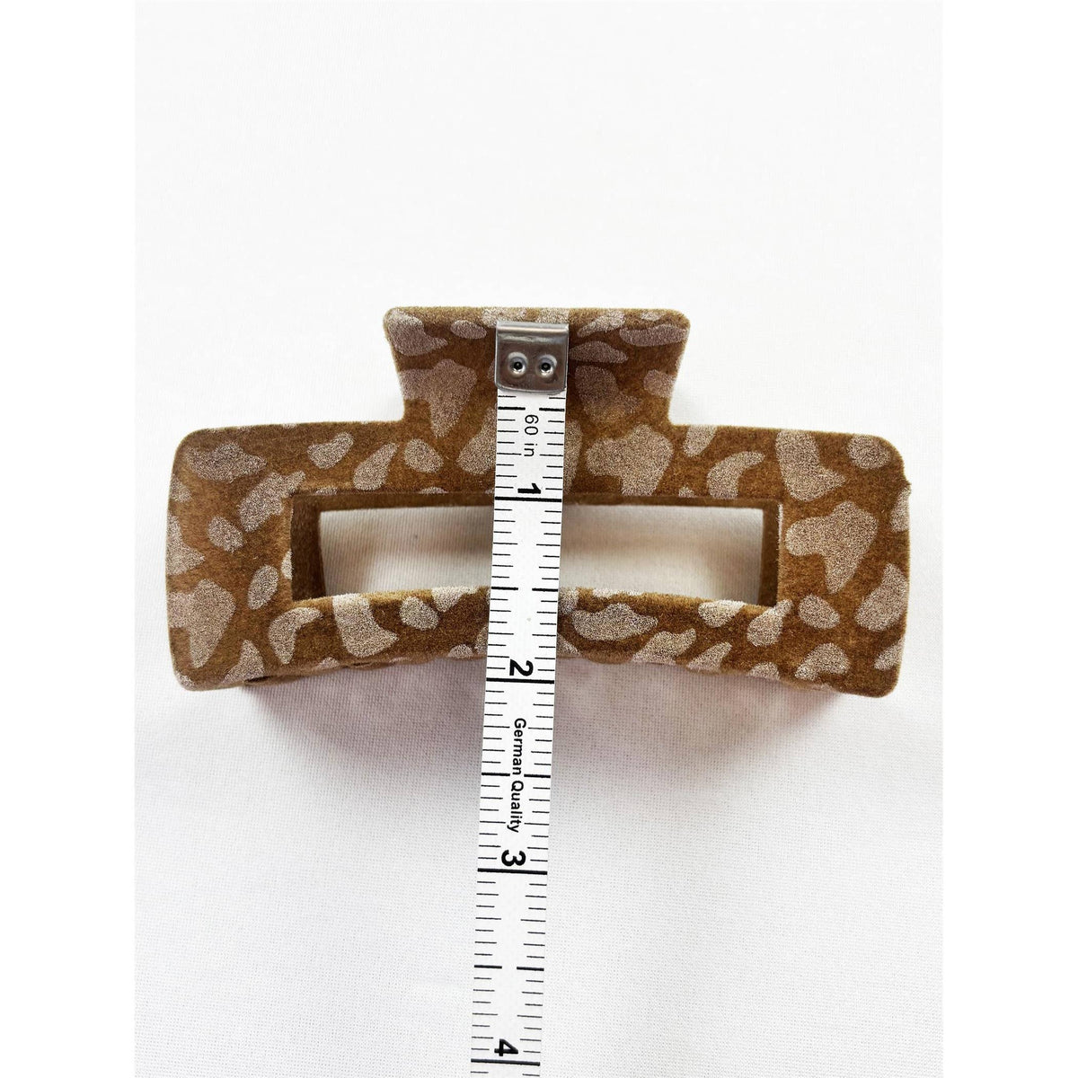 Love and Repeat - Leopard Flocked Velvet Rectangle Claw Clip: MIX COLOR / ONE(12)