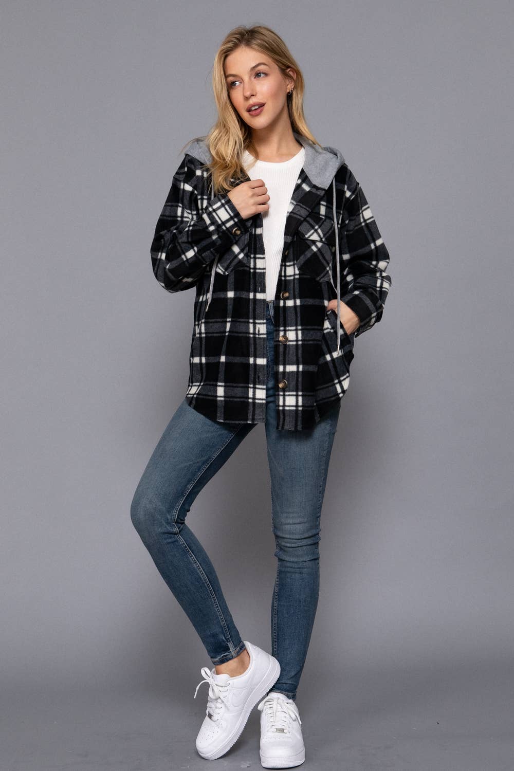 FLEECE PLAID JACKET