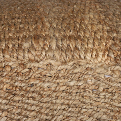 LR Home - Solid Farmhouse Natural Hand Woven Indoor Pouf
