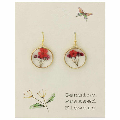 COTTAGE DARK PINK FLOWER EARRINGS