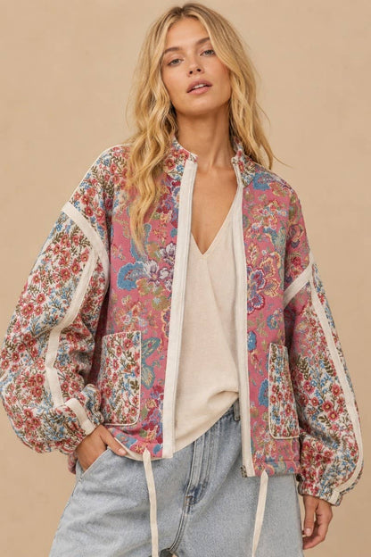 The Floral Quilted Zip-Up Jacket