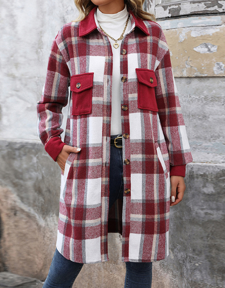 VINTAGE TARTAN PLAID LONG COAT