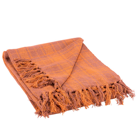Primitives by Kathy - Orange Tartan Throw