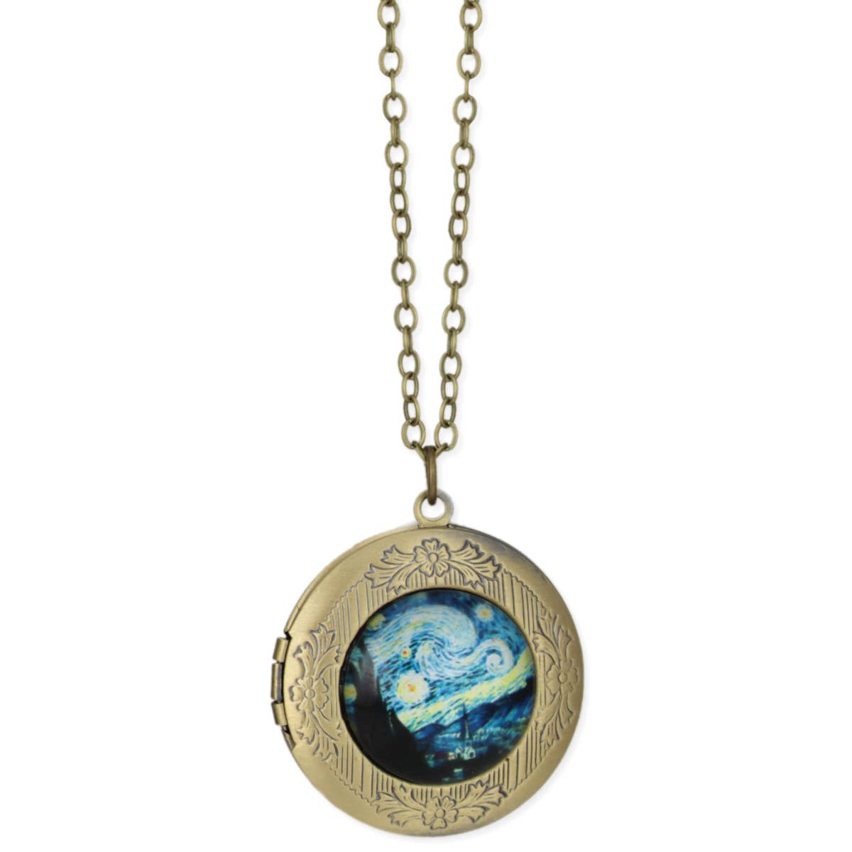 STARRY NIGHT GOLD LOCKET NECKLACE