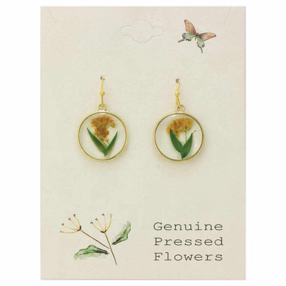 COTTAGE YELLOW AND GREEN FLOWER EARRINGS