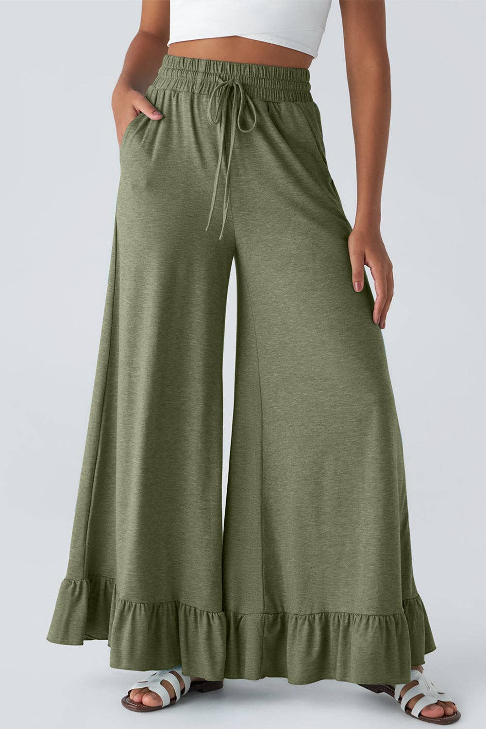 WIDE LEG HIGH WAIST PANTS
