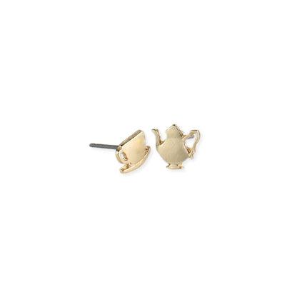 CUP OF TEA FINE ART GOLD EARRINGS