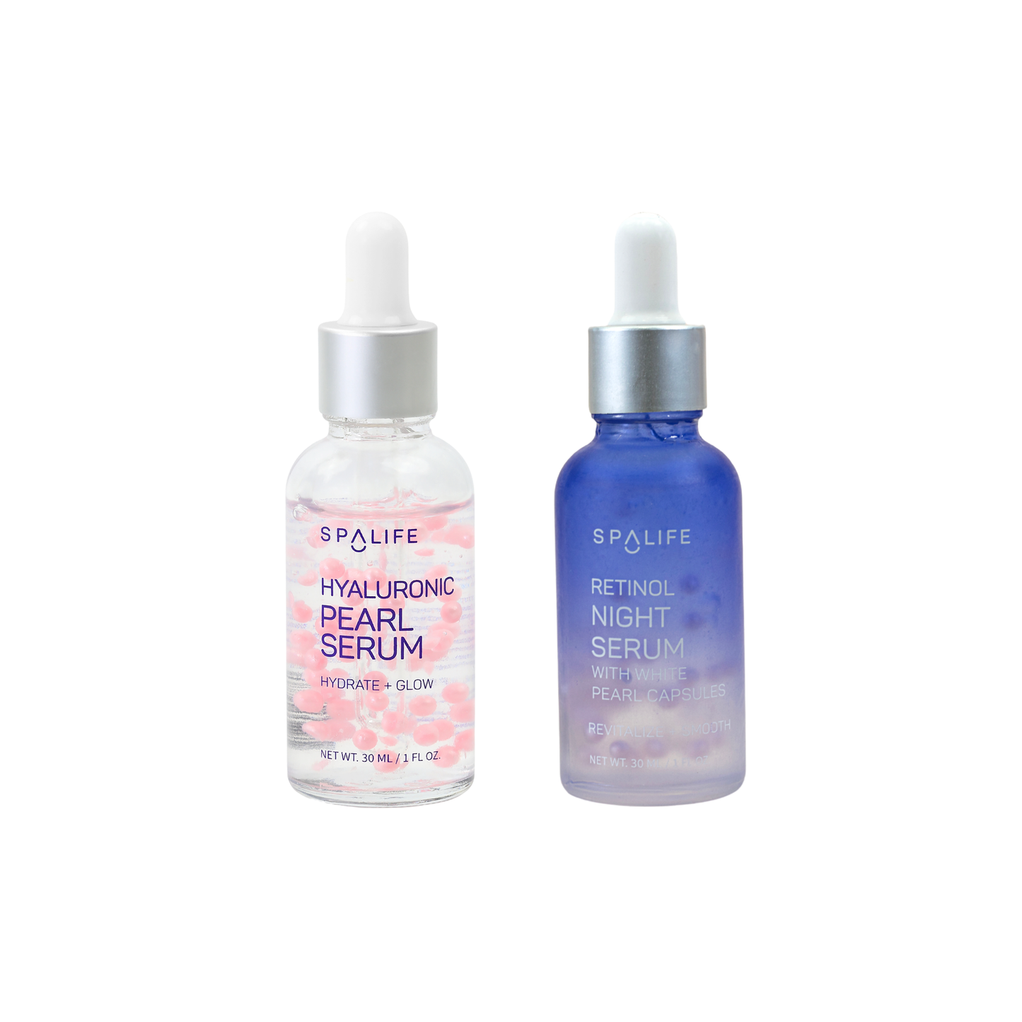 My Spa Life - Hyaluronic Acid Pearl & Smoothing Retinol Mini Serum- 2 Pack