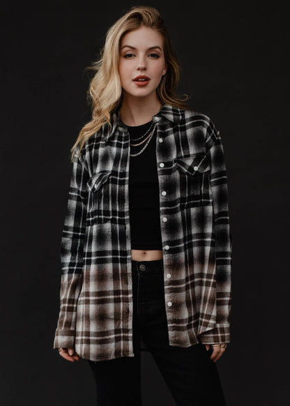 BLEACHED BLACK + BROWN FLANNEL