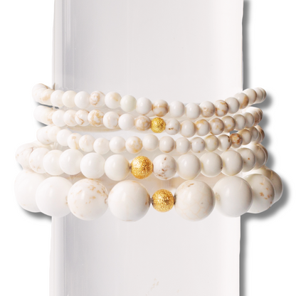 WHITE CORE GEM BEAD BRACELET