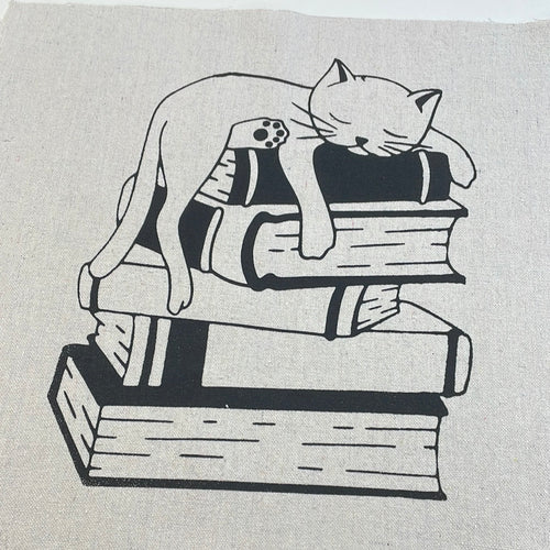 Kitten with books Pillow