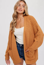 CHUNKY POINTELLE OPEN FRONT CARDIGAN