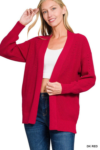 EYELET OPEN CARDIGAN SWEATER (2 colors)