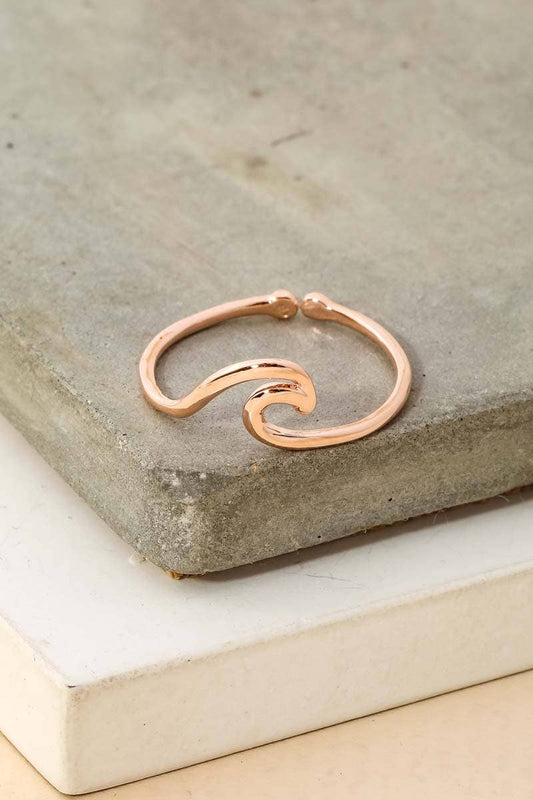 Wave Cutout Adjustable Ring