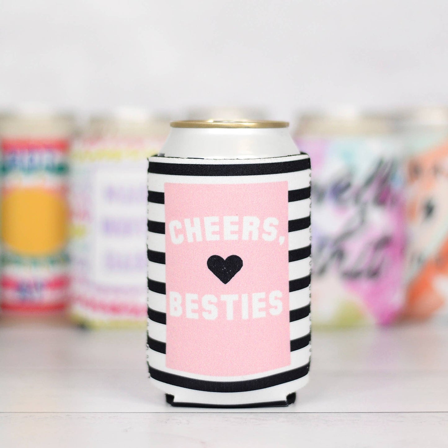 CHEERS BESTIE CAN COOLER