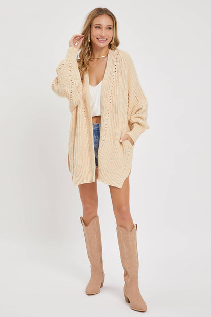 OATMEAL SLOUCHY CARDI