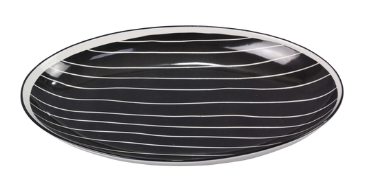 Young's - Stoneware Oval Black and White Platter