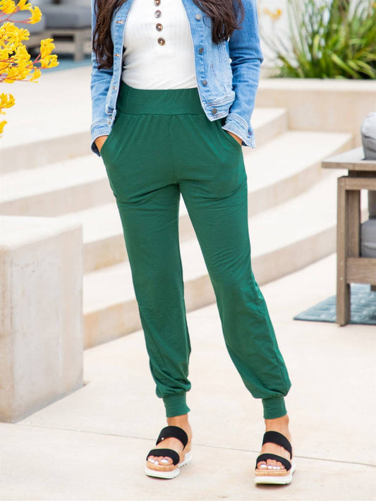 Cuffed Jogger Pocket Maeve Pants: Green