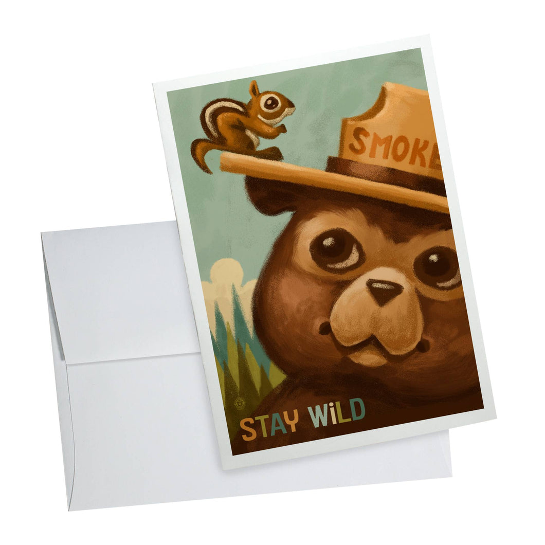 Notecard - Stay Wild Smokey Bear and Squirrel