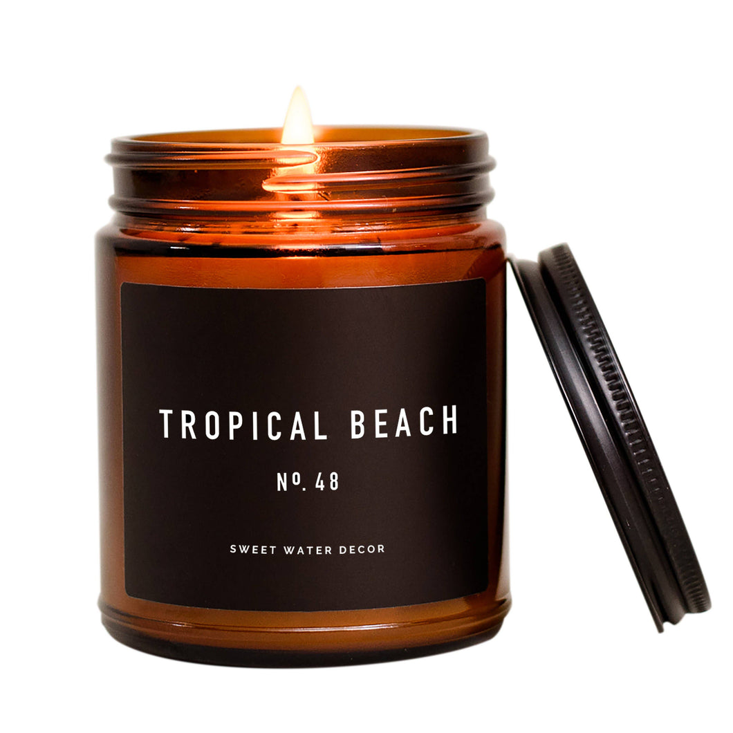 Sweet Water Decor - Tropical Beach Soy Candle | Amber Jar Candle