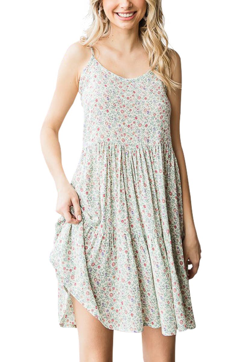 FLORAL TIERED MIDI