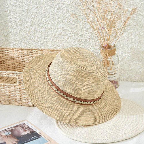 Two Tones Straw Hat with Woven Hat