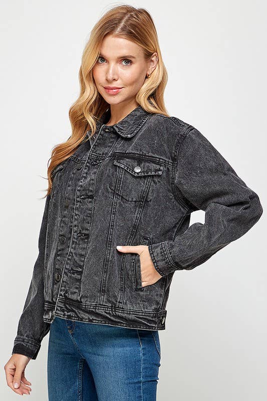 VINTAGE BLACK DENIM JACKET