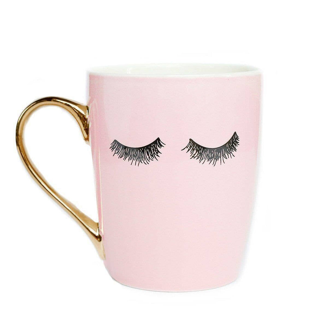 Sweet Water Decor - Pink Eyelashes Gold Coffee Mug
