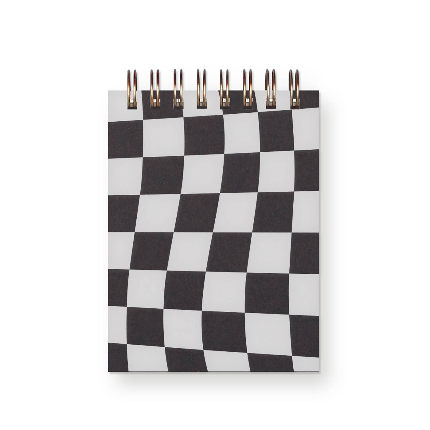 Checkerboard Mini Jotter Notebook: Peppercorn Cover | White Ink