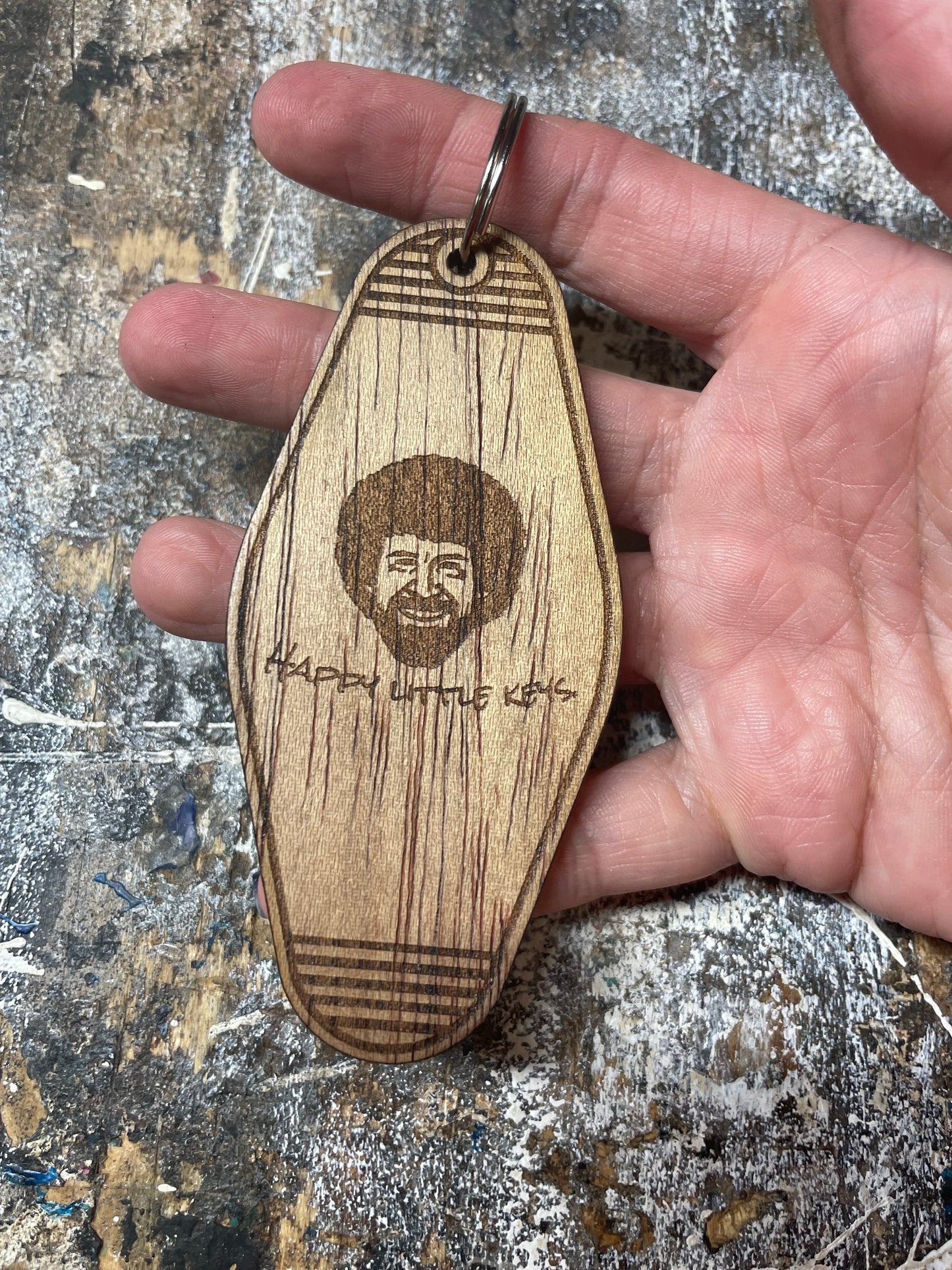 BOB ROSS KEYCHAIN